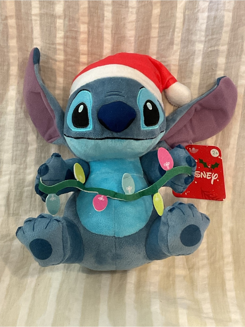 Disney LILO Stitch Plush Toy in Blue with Holiday Hat - Kids Toy 10”